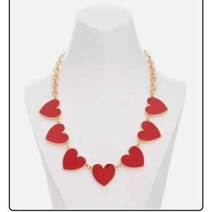 HOLIDAY LANE Gold-Tone Red Heart Statement Necklace, 18" + 3" ext
